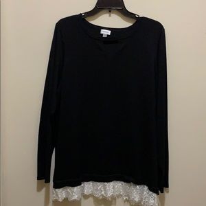 Sweater Shirt with Lace Bottom